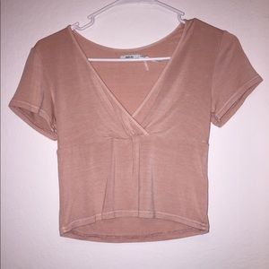 Urban outfitters cropped pale pink crop top